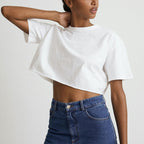 Womens Casual Sportswear 100%Cotton Cropped T-shirt 220185 print logo 29