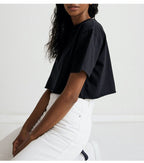 Womens Casual Sportswear 100%Cotton Cropped T-shirt 220185 print logo 37