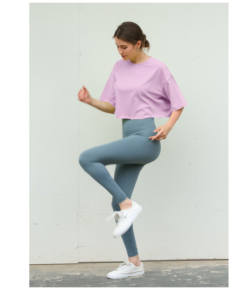 Womens Casual Sportswear 100%Cotton Cropped T-shirt 220185 print logo 50