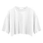 Womens Casual Sportswear 100%Cotton Cropped T-shirt 220185 print logo 19