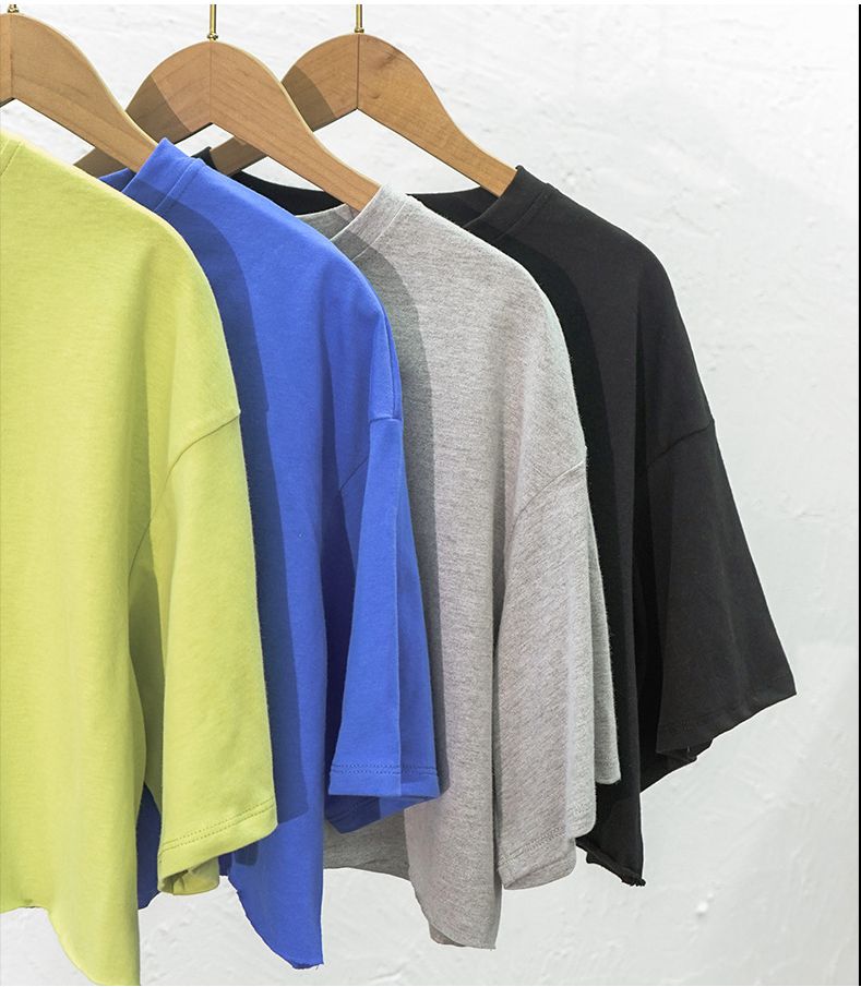 Womens Casual Sportswear 100%Cotton Cropped T-shirt 220185 print logo 54
