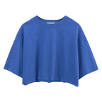 Womens Casual Sportswear 100%Cotton Cropped T-shirt 220185 print logo 8