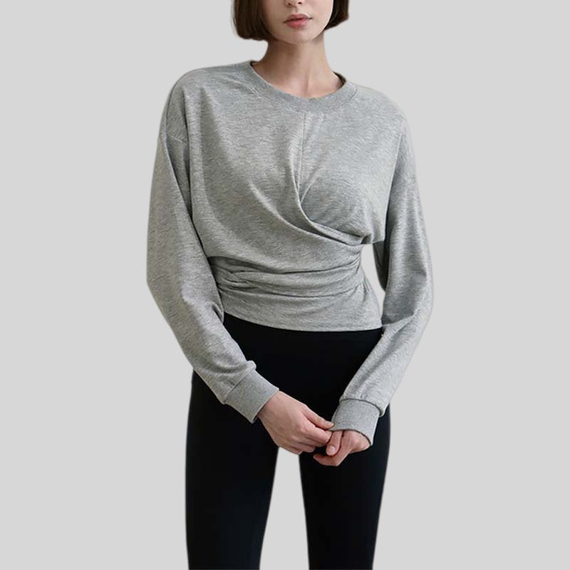 Womens Casual Fitness 100% cotton Long Sleeve Shirt 222855WSF print logo 1
