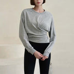 Womens Casual Fitness 100% cotton Long Sleeve Shirt 222855WSF print logo 18