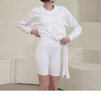 Womens Casual Fitness 100% cotton Long Sleeve Shirt 222855WSF print logo 47