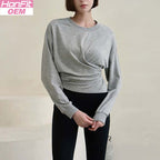 Womens Casual Fitness 100% cotton Long Sleeve Shirt 222855WSF print logo 8