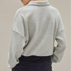 Womens Sports Fitness 62%Cotton 38%Polyester Half Zip Sweatshirt 223713 print logo 2