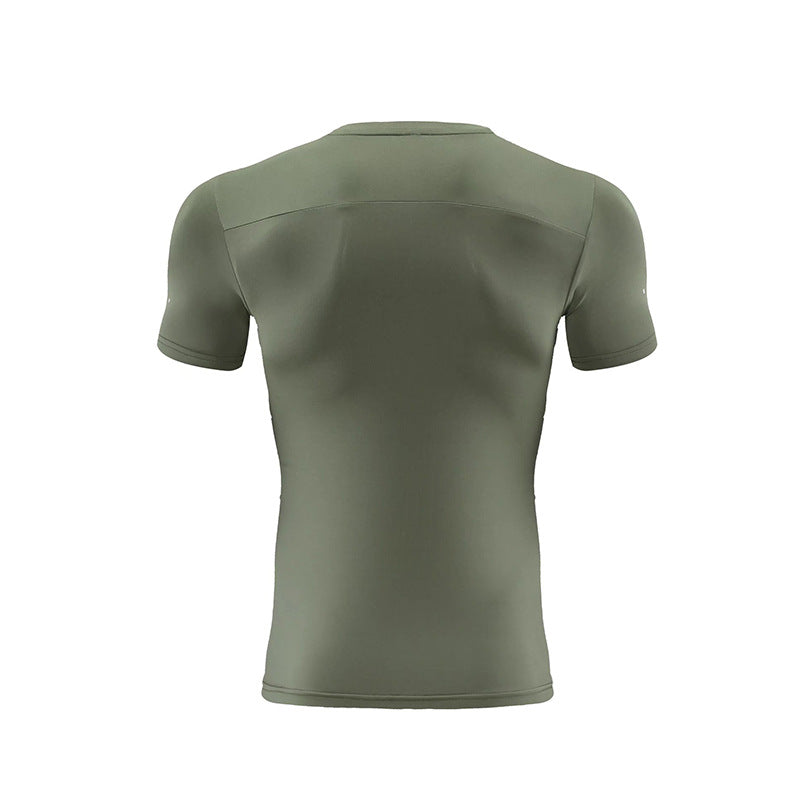 Mens Gym Running 90% polyester 10% spandex Compression Tshirt 235 print logo 16