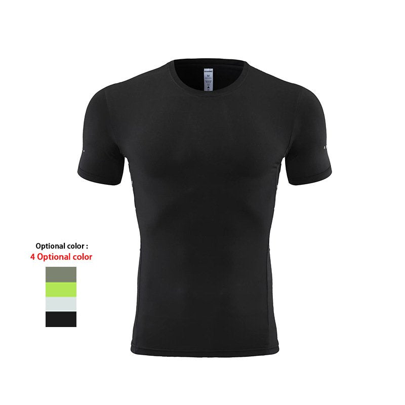 Mens Gym Running 90% polyester 10% spandex Compression Tshirt 235 print logo 28