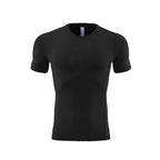 Mens Gym Running 90% polyester 10% spandex Compression Tshirt 235 print logo 12