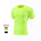 Mens Gym Running 90% polyester 10% spandex Compression Tshirt 235 print logo 32