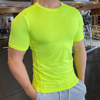 Mens Gym Running 90% polyester 10% spandex Compression Tshirt 235 print logo 9