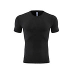 Mens Gym Running 90% polyester 10% spandex Compression Tshirt 235 print logo 37