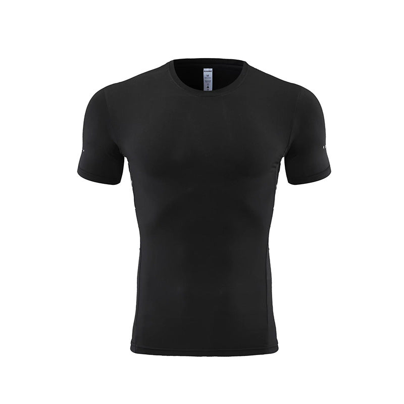 Mens Gym Running 90% polyester 10% spandex Compression Tshirt 235 print logo 21