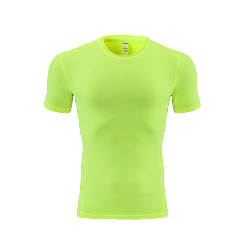 Mens Gym Running 90% polyester 10% spandex Compression Tshirt 235 print logo 13