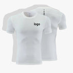 Mens Gym Running 90% polyester 10% spandex Compression Tshirt 235 print logo 2