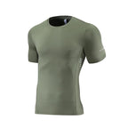 Mens Gym Running 90% polyester 10% spandex Compression Tshirt 235 print logo 41
