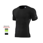 Mens Gym Running 90% polyester 10% spandex Compression Tshirt 235 print logo 33