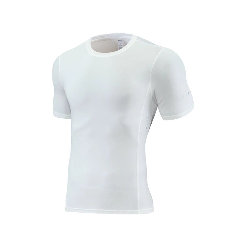 Mens Gym Running 90% polyester 10% spandex Compression Tshirt 235 print logo 18