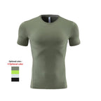 Mens Gym Running 90% polyester 10% spandex Compression Tshirt 235 print logo 30