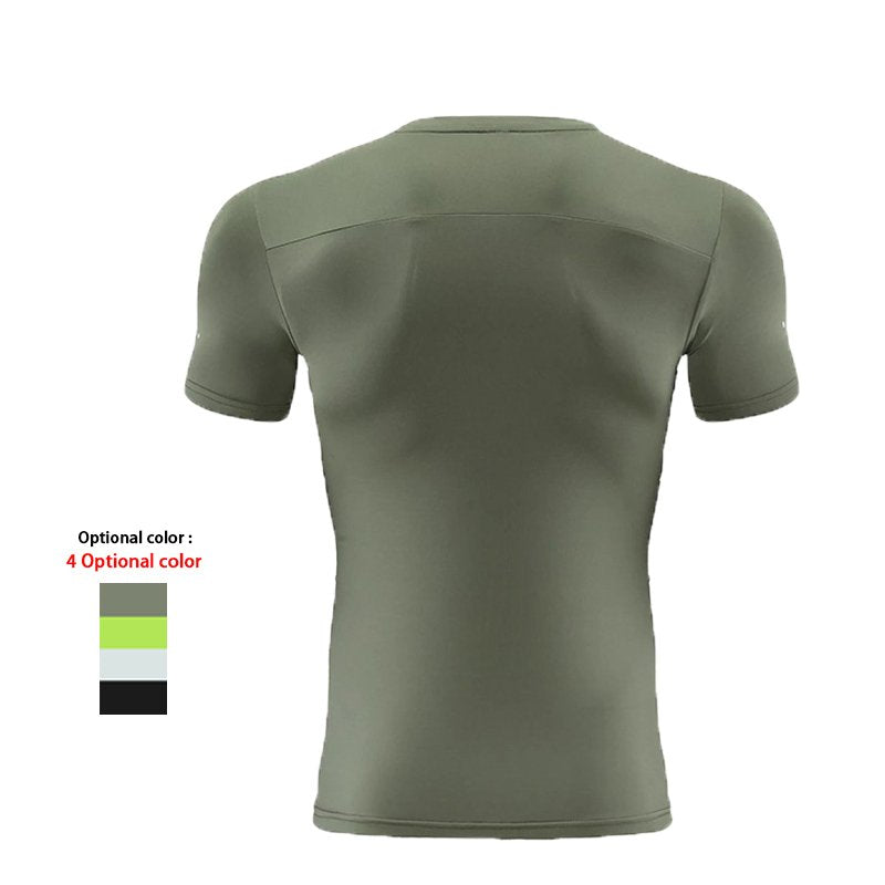 Mens Gym Running 90% polyester 10% spandex Compression Tshirt 235 print logo 34