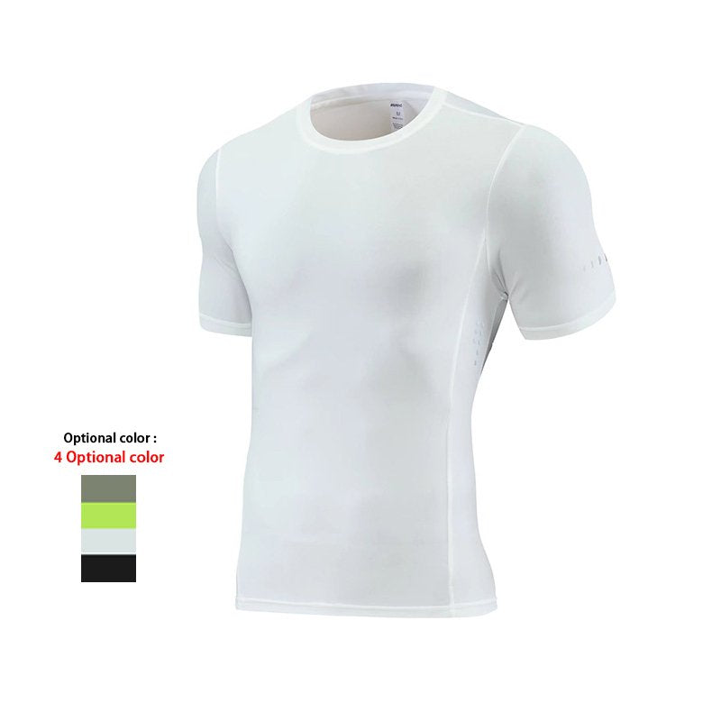 Mens Gym Running 90% polyester 10% spandex Compression Tshirt 235 print logo 31