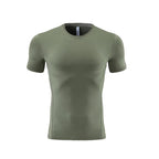 Mens Gym Running 90% polyester 10% spandex Compression Tshirt 235 print logo 23