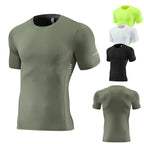 Mens Gym Running 90% polyester 10% spandex Compression Tshirt 235 print logo 15