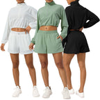 Womens Activewear Fitness  75%nylon 25%spandex 2 Piece Set 2418 jactket shorts Set print logo 7