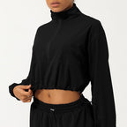Womens Activewear Fitness  75%nylon 25%spandex 2 Piece Set 2418 - jacket print logo 3