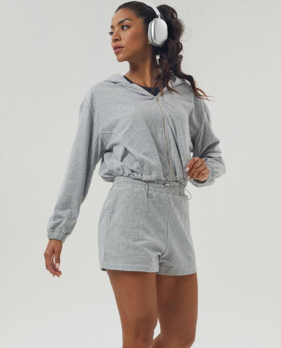 Womens Sportswear Workout 100%polyester Hoodie Shorts Set 2446 Set print logo 28