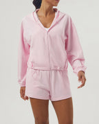 Womens Sportswear Workout 100%polyester Hoodie Shorts Set 2446 - Hoodie  print logo 27