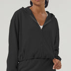 Womens Sportswear Workout 100%polyester Hoodie Shorts Set 2446 - Hoodie  print logo 12