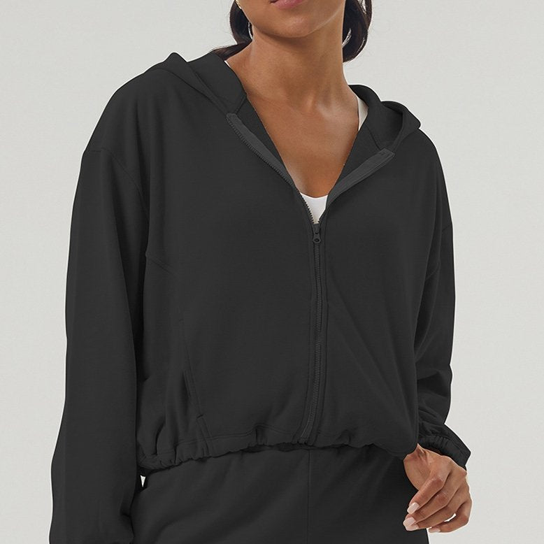 Womens Sportswear Workout 100%polyester Hoodie Shorts Set 2446 - Hoodie  print logo 12