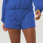 Womens Sportswear Workout 100%polyester Jacket Shorts Set 2446 - shorts print logo 3