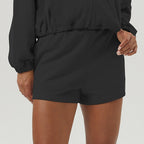 Womens Sportswear Workout 100%polyester Jacket Shorts Set 2446