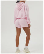 Womens Sportswear Workout 100%polyester Jacket Shorts Set 2446
