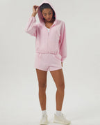 Womens Sportswear Workout 100%polyester Jacket Shorts Set 2446