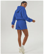Womens Sportswear Workout 100%polyester Jacket Shorts Set 2446