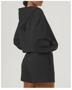 Womens Sportswear Workout 100%polyester Jacket Shorts Set 2446