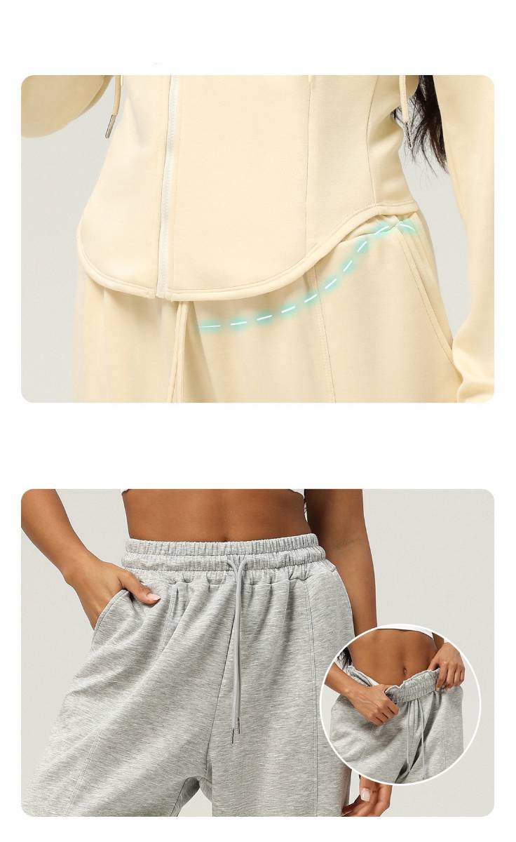Womens Casual Sports 50%cotton 45%polyester 5%spandex Hoodie Sweatpants Set 2455 Set print logo 26