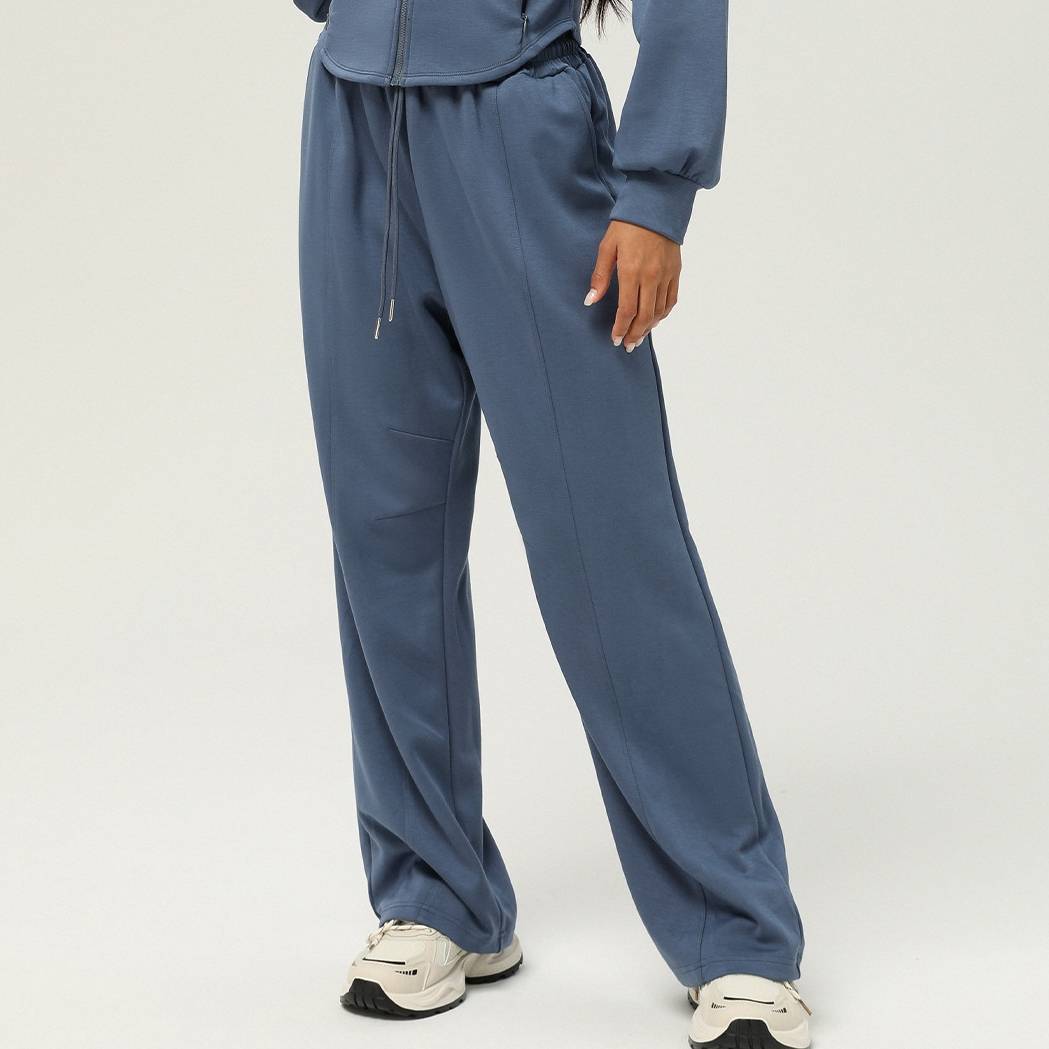 Womens Casual Sports 50%cotton 45%polyester 5%spandex Hoodie Sweatpants Set 2455 Set print logo 8
