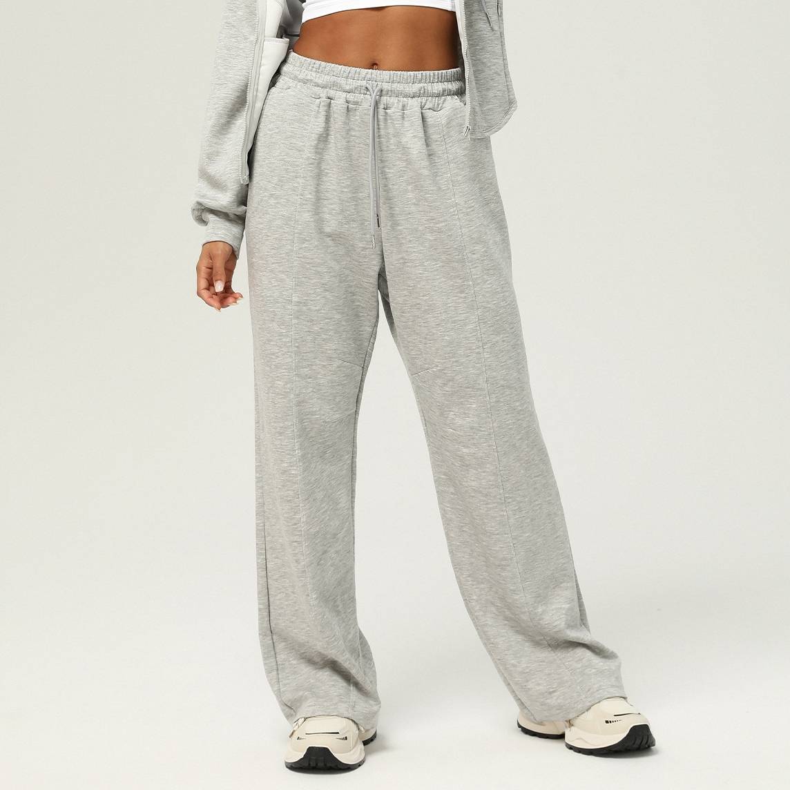 Womens Casual Sports 50%cotton 45%polyester 5%spandex Hoodie Sweatpants Set 2455 - pants print logo 8