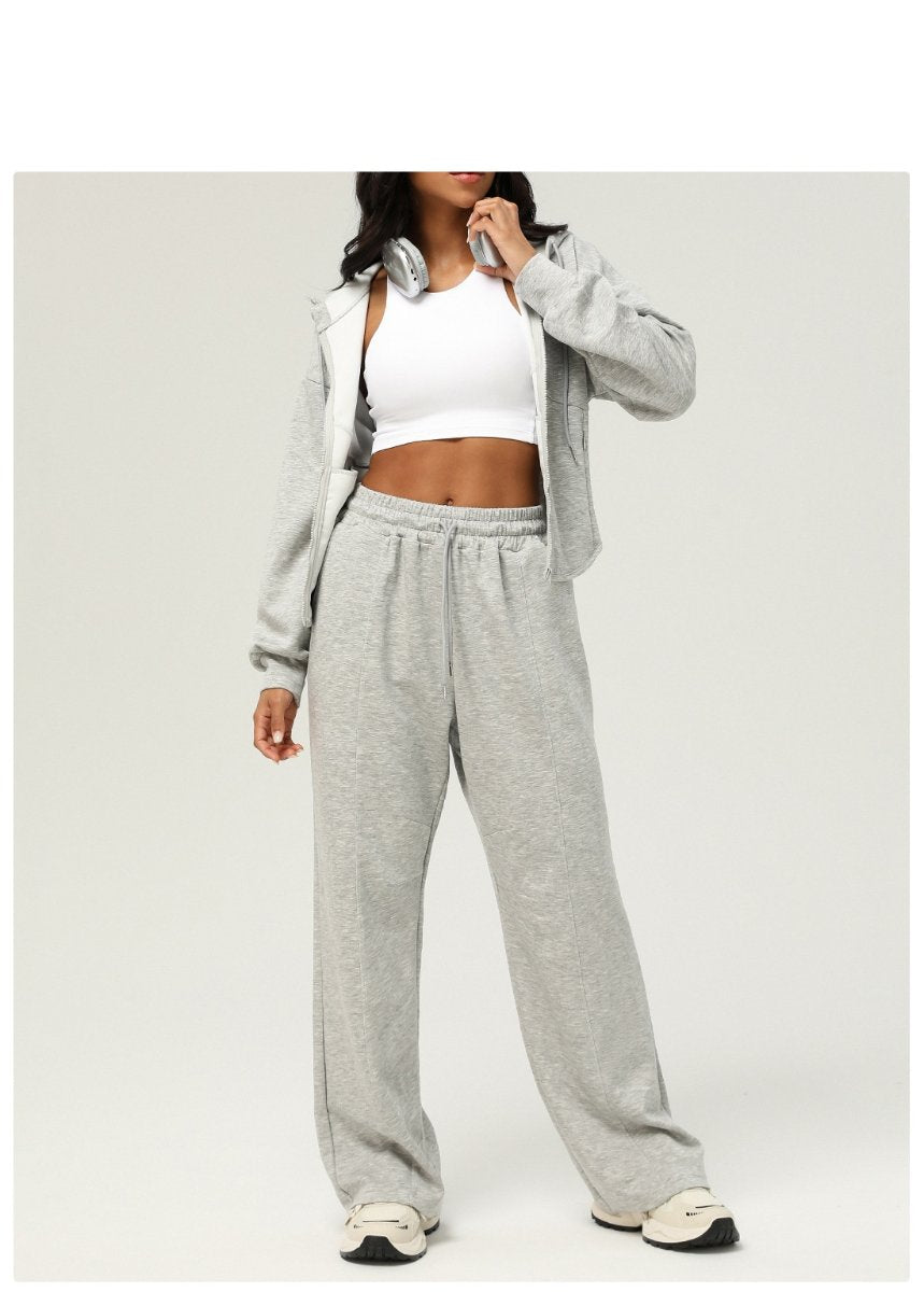 Womens Casual Sports 50%cotton 45%polyester 5%spandex Hoodie Sweatpants Set 2455 Set print logo 28