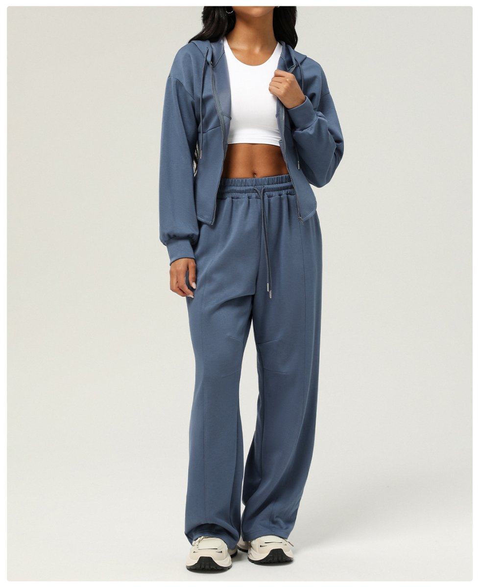 Womens Casual Sports 50%cotton 45%polyester 5%spandex Hoodie Sweatpants Set 2455 - pants print logo 25