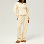Womens Casual Sports 50%cotton 45%polyester 5%spandex Hoodie Sweatpants Set 2455 - zip hoodie print logo 17