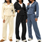 Womens Casual Sports 50%cotton 45%polyester 5%spandex Hoodie Sweatpants Set 2455 Set print logo 45