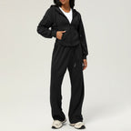 Womens Casual Sports 50%cotton 45%polyester 5%spandex Hoodie Sweatpants Set 2455 - pants print logo 9
