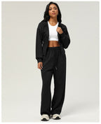 Womens Casual Sports 50%cotton 45%polyester 5%spandex Hoodie Sweatpants Set 2455 - pants print logo 30