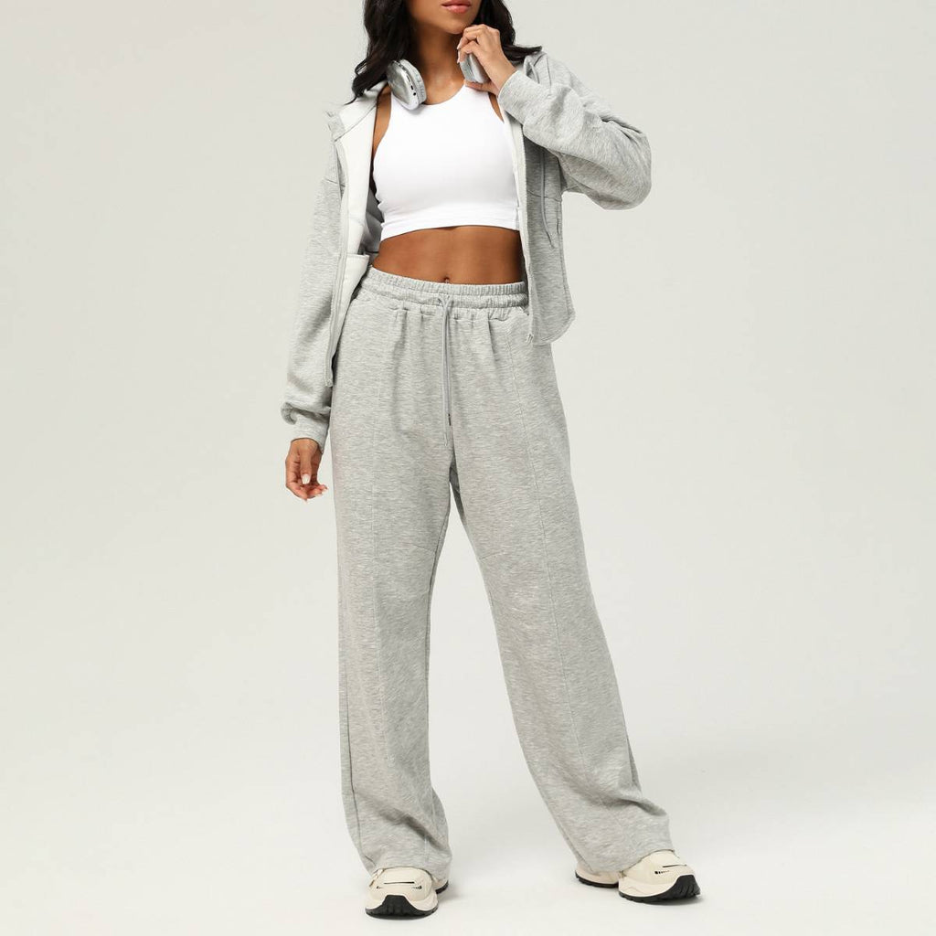 Womens Casual Sports 50%cotton 45%polyester 5%spandex Hoodie Sweatpants Set 2455 - zip hoodie print logo 18